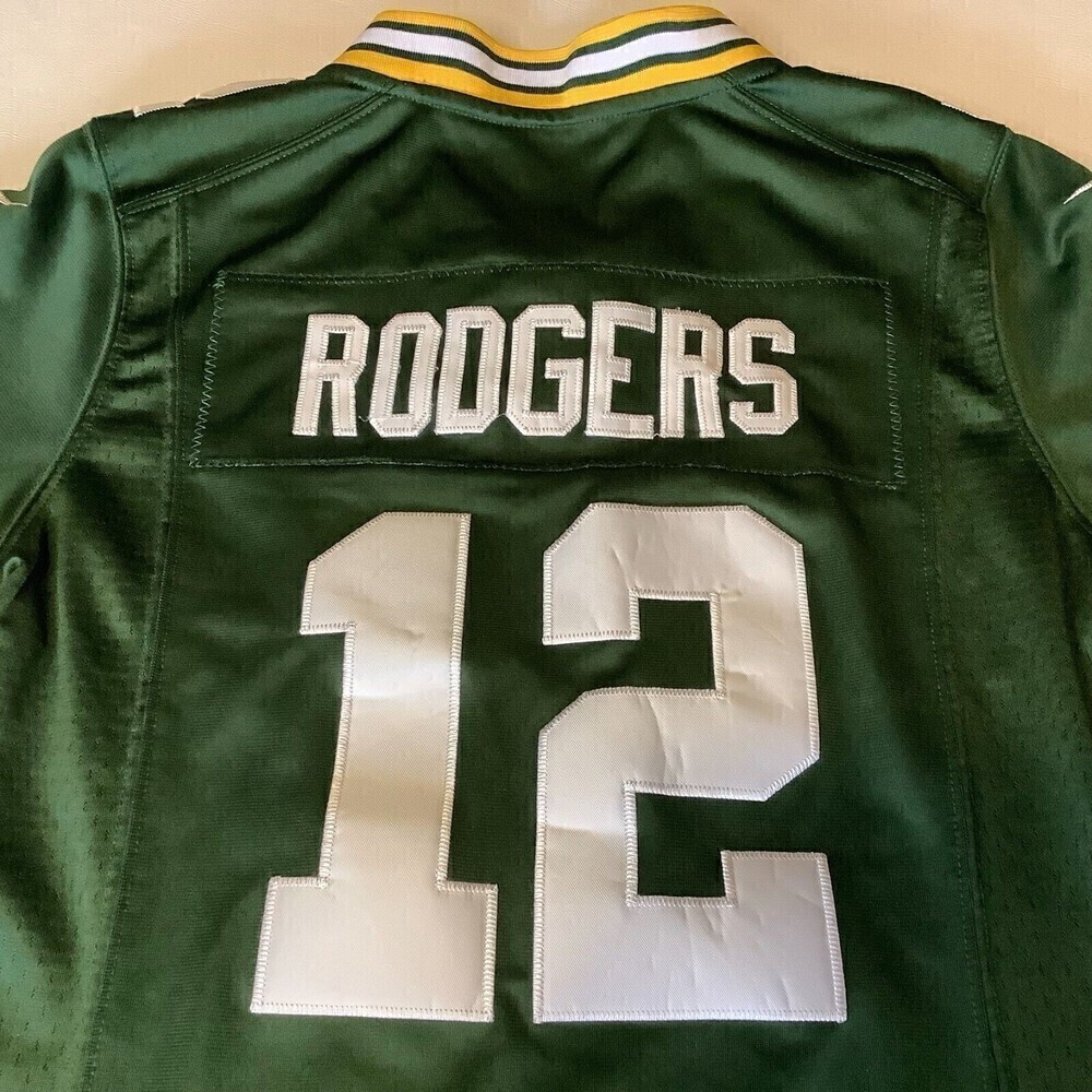 Nike On Field Aaron Rodgers #12 Green Bay Packers Jersey Youth Large - Picture 4 of 9